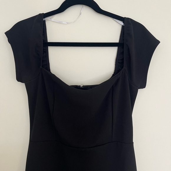 NWT Lulus Invitee Black Cap Sleeve Column Maxi Dress - Picture 5 of 8